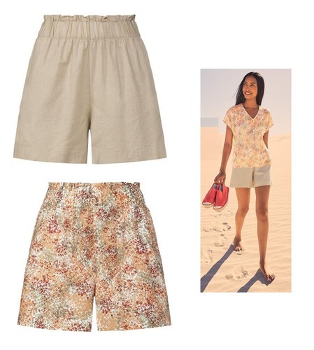 Damen leinen shorts - leinen,