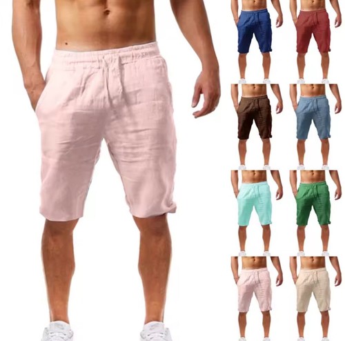 Herren shorts baumwolle leinen - herren,